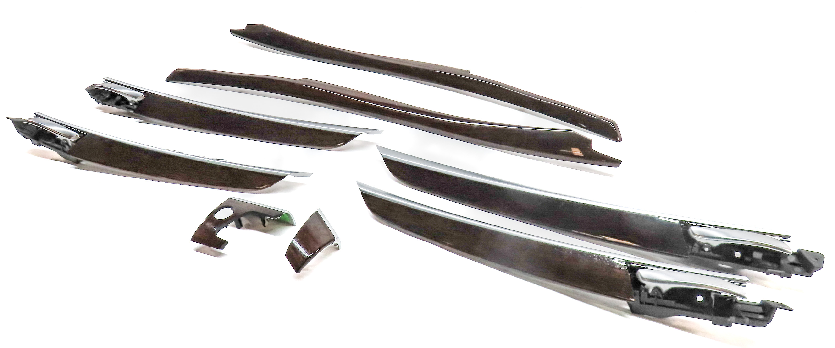 12 BMW X5 (E70) INTERIOR DASH FRONT/REAR DOOR CENTER CONSOLE TRIM SET/8 (Bamboo) — exact item pictured